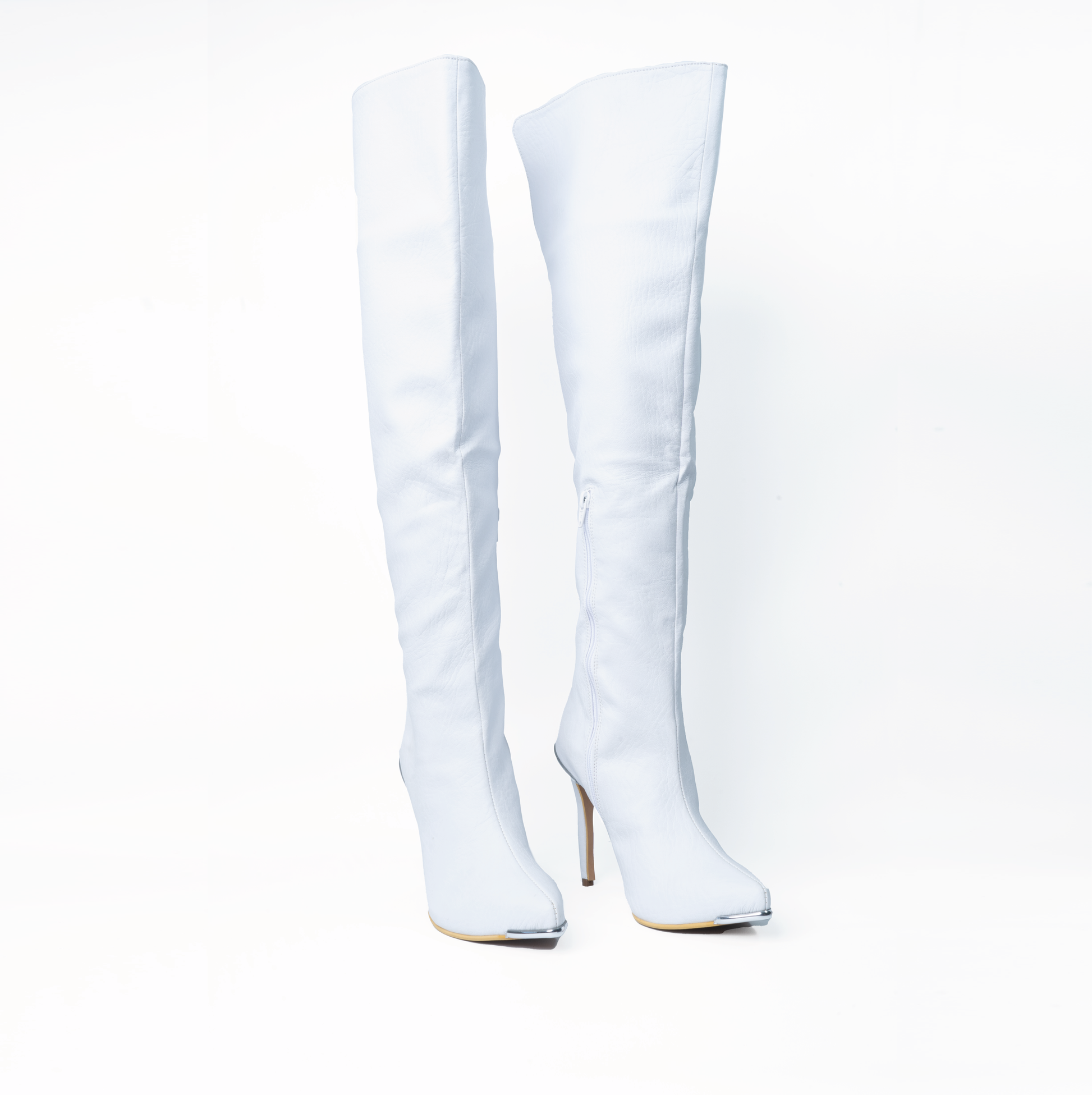 Bota Caña Larga Tacon Puntilla 249B Blanco