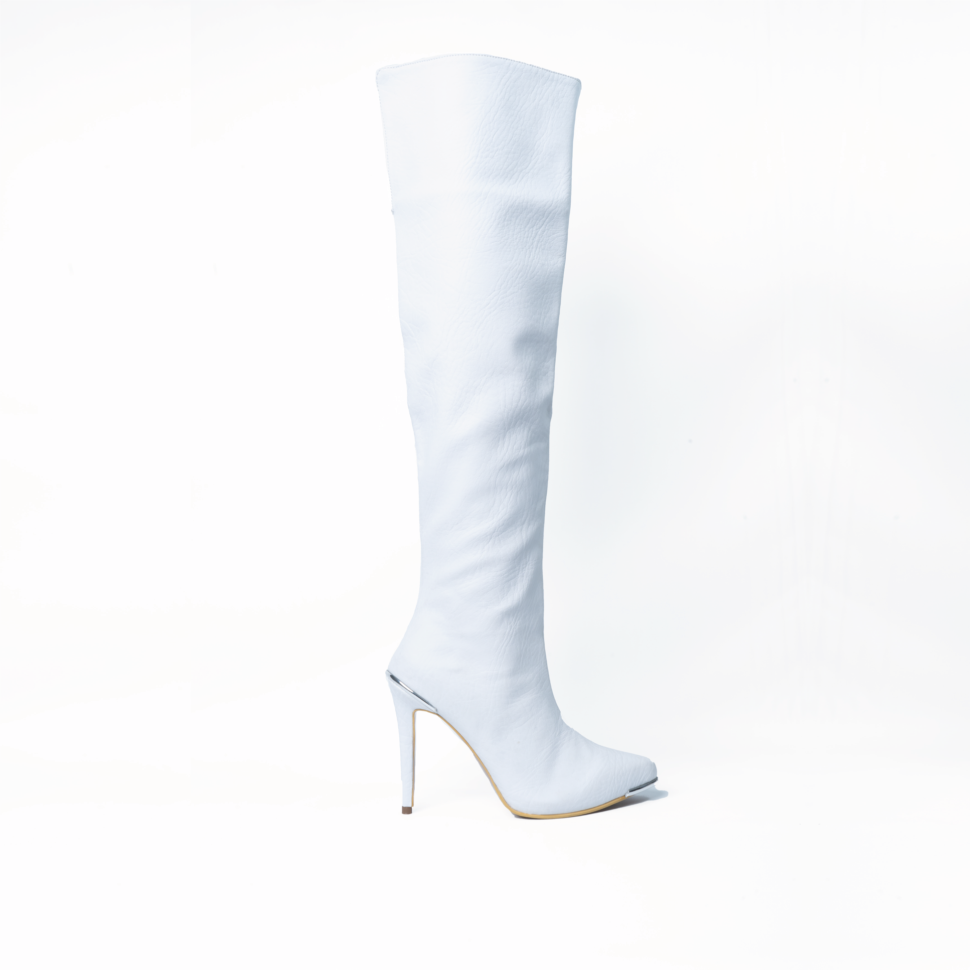 Bota Caña Larga Tacon Puntilla 249B Blanco