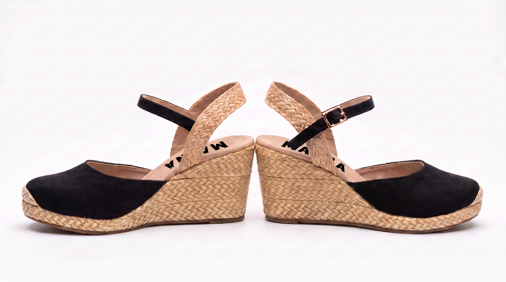 Sandalia Plataforma en Yute 28CT Negro