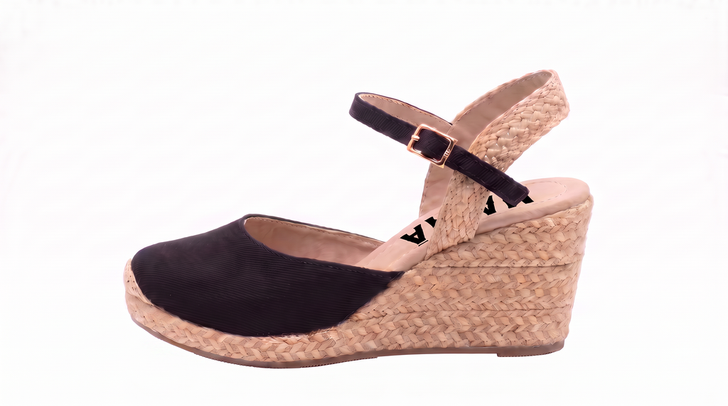 Sandalia Plataforma en Yute 28CT Negro