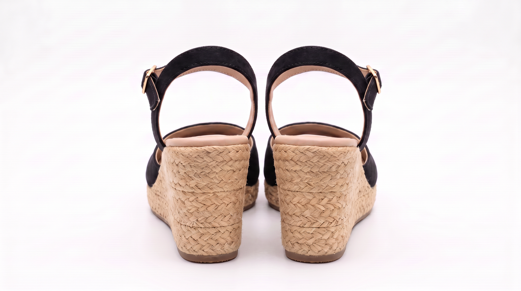 Sandalia Plataforma en Yute 28CT Negro