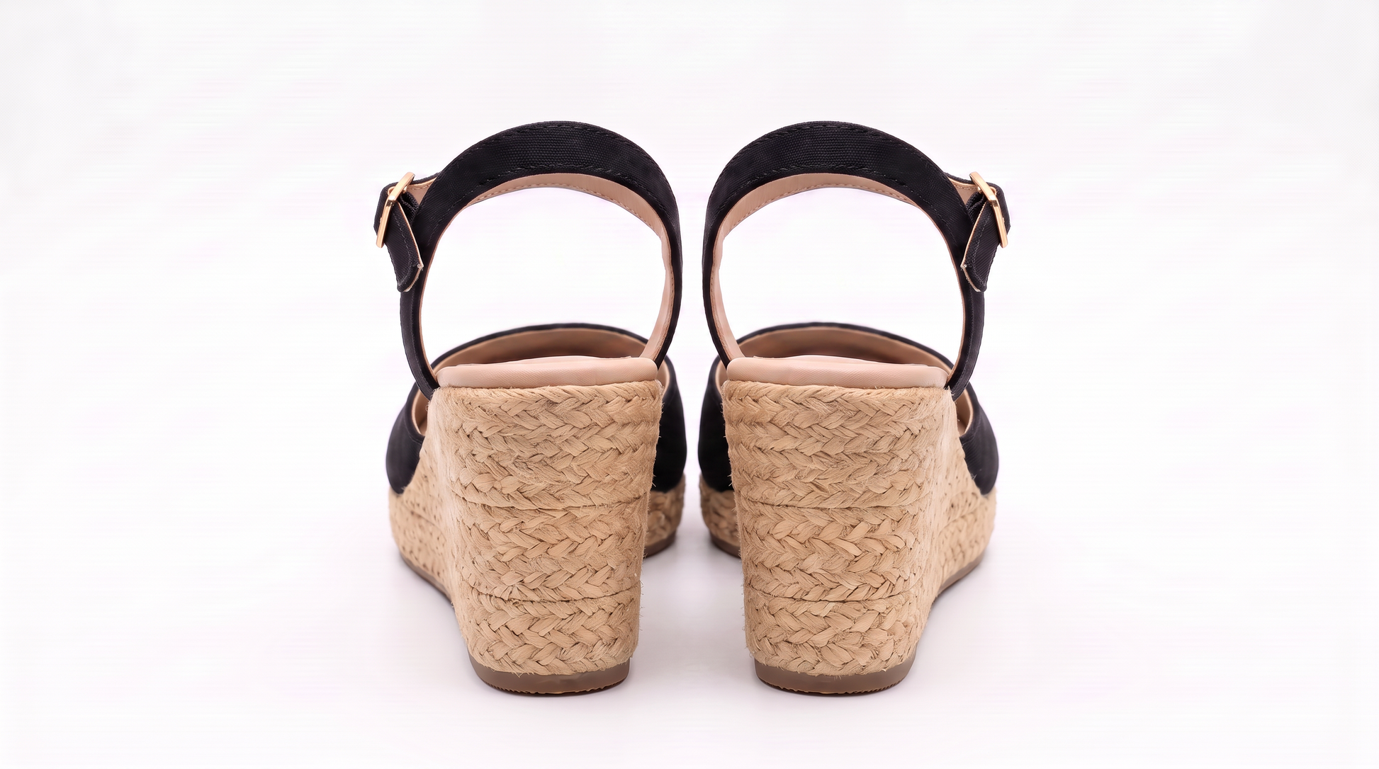 Sandalia Plataforma en Yute 28CT Negro