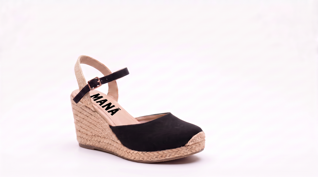 Sandalia Plataforma en Yute 28CT Negro