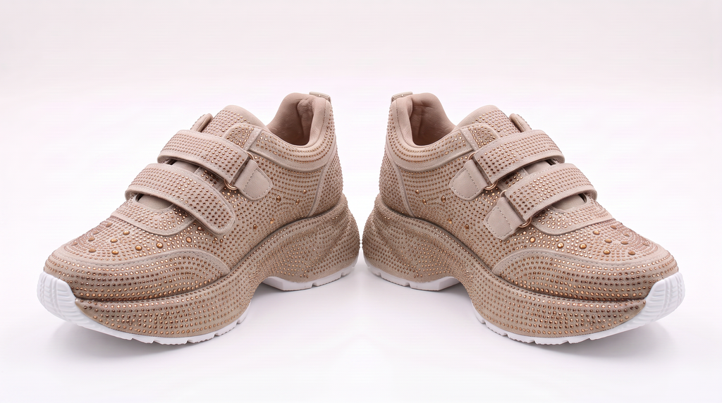 Deportivo Dama en Velcro con Pedrería 854EX Crepe