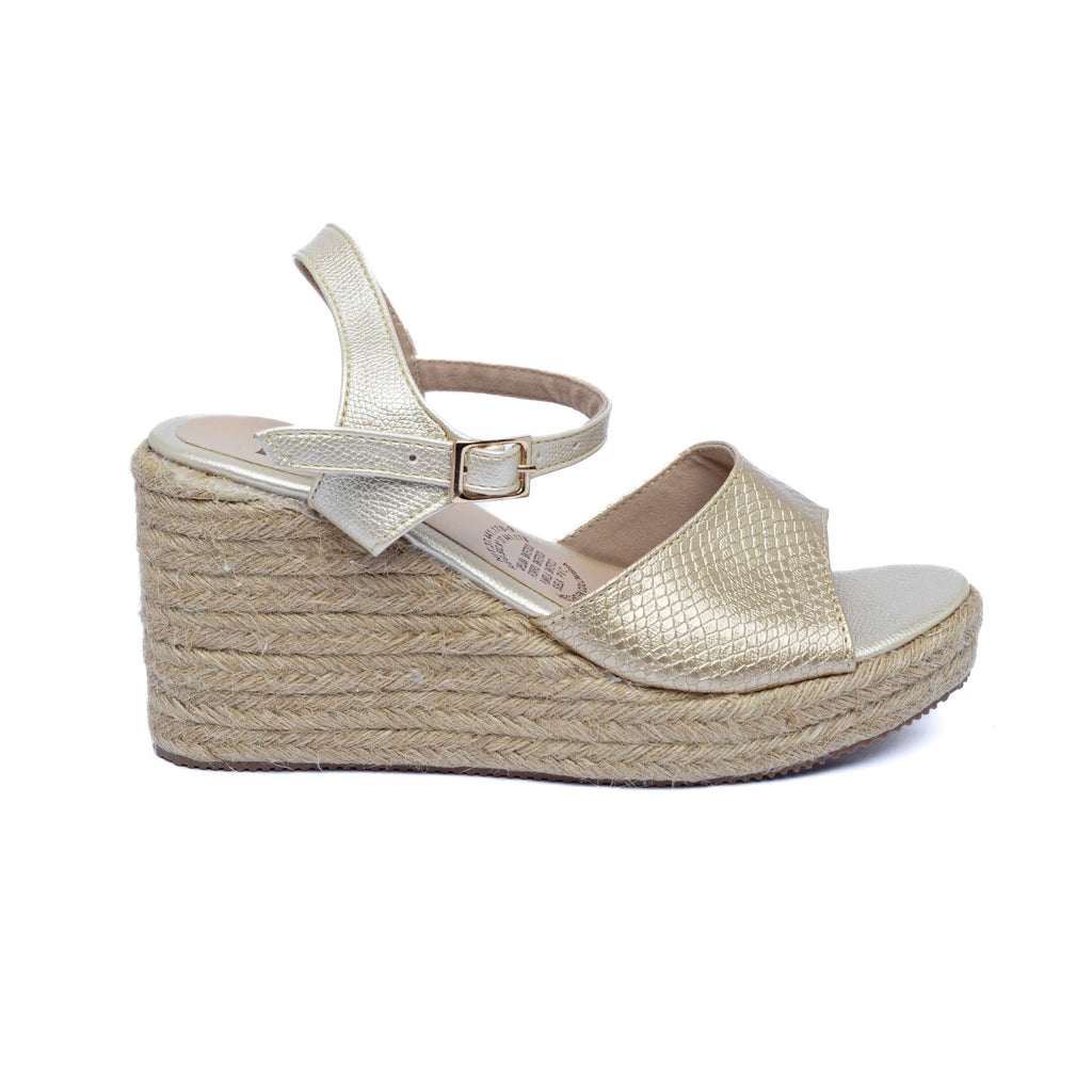 Sandalia Plataforma en Yute A803 Champaña