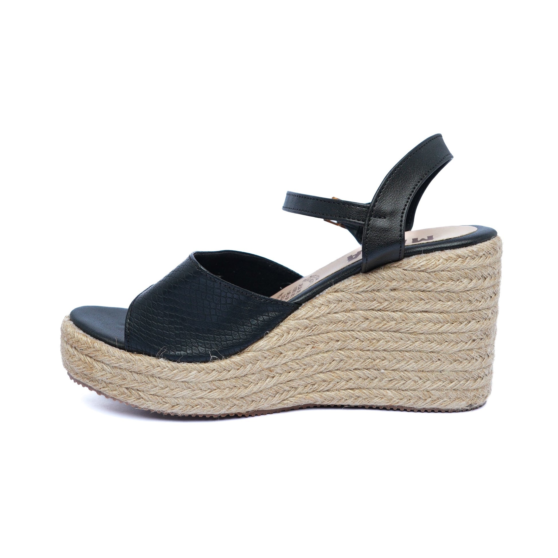 Sandalia Plataforma en Yute A803 Negro