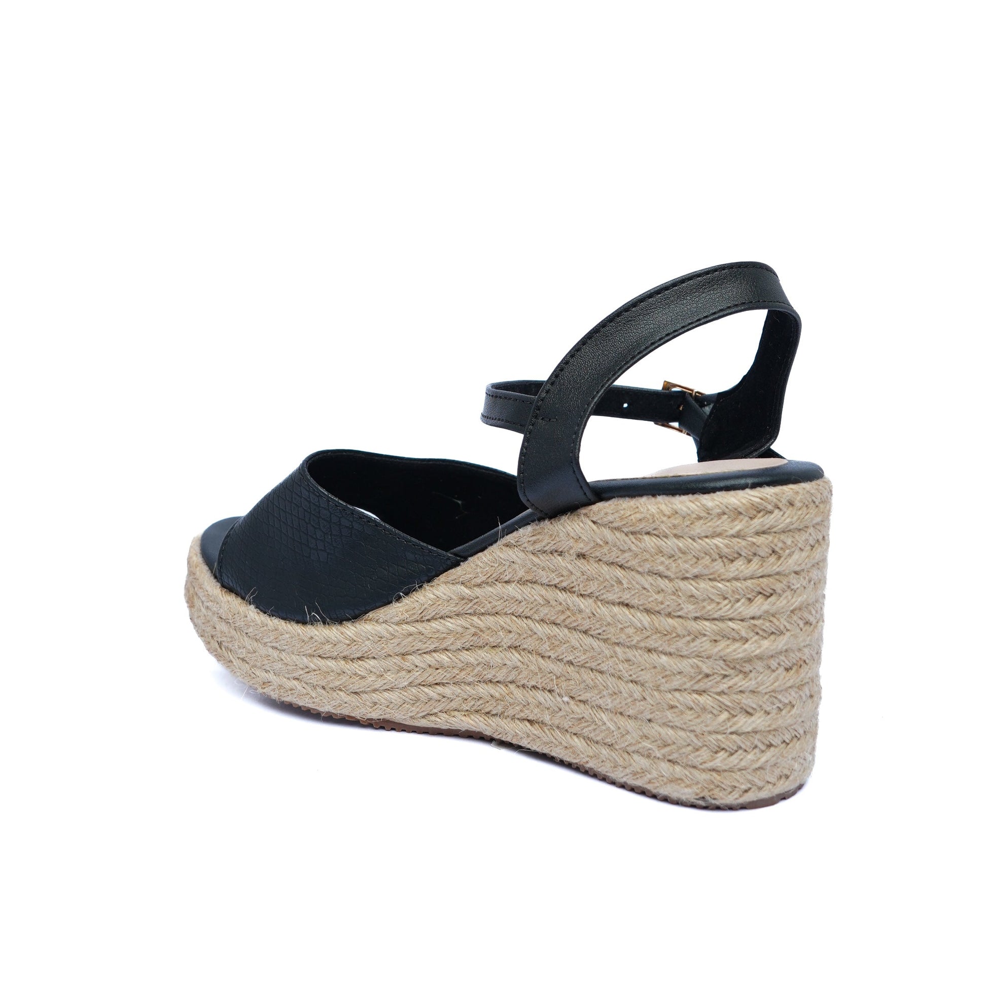 Sandalia Plataforma en Yute A803 Negro