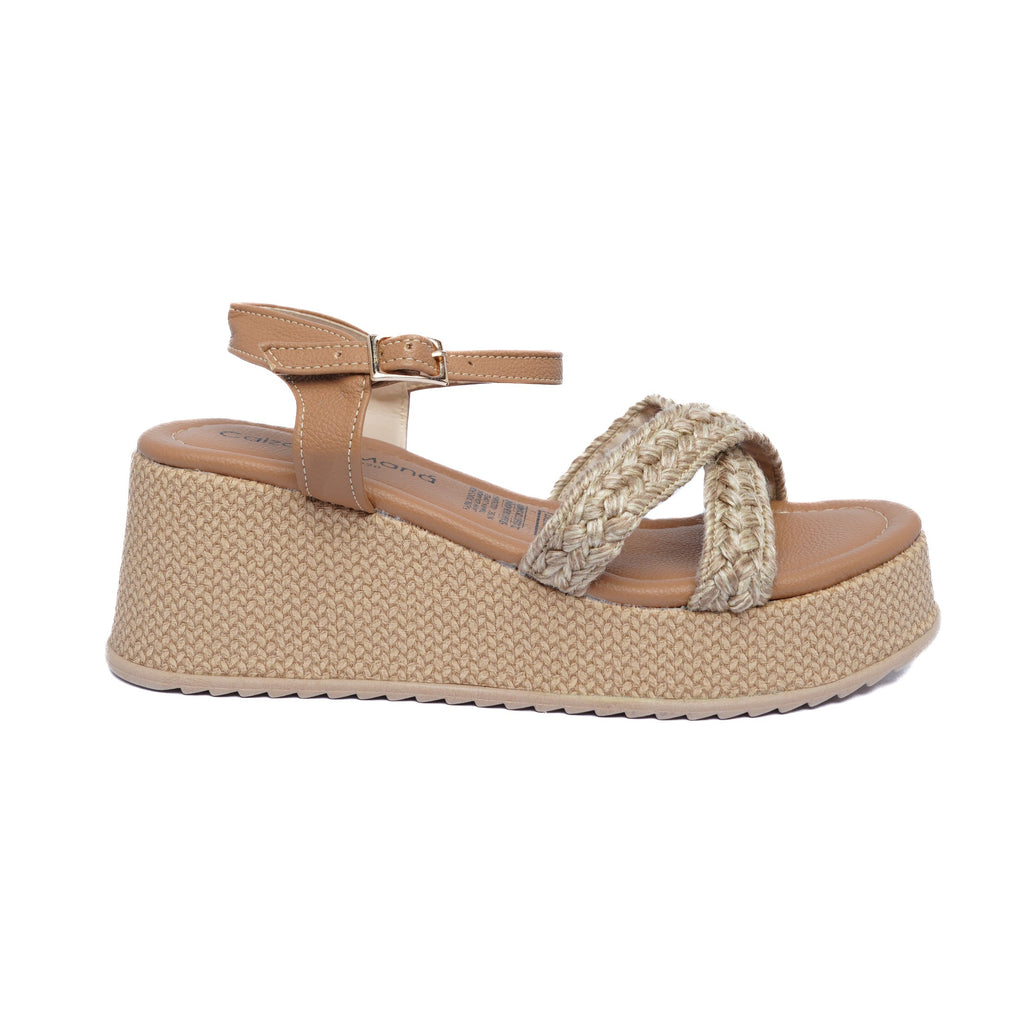 Sandalia Dama Capellada Cruzada Amaretto