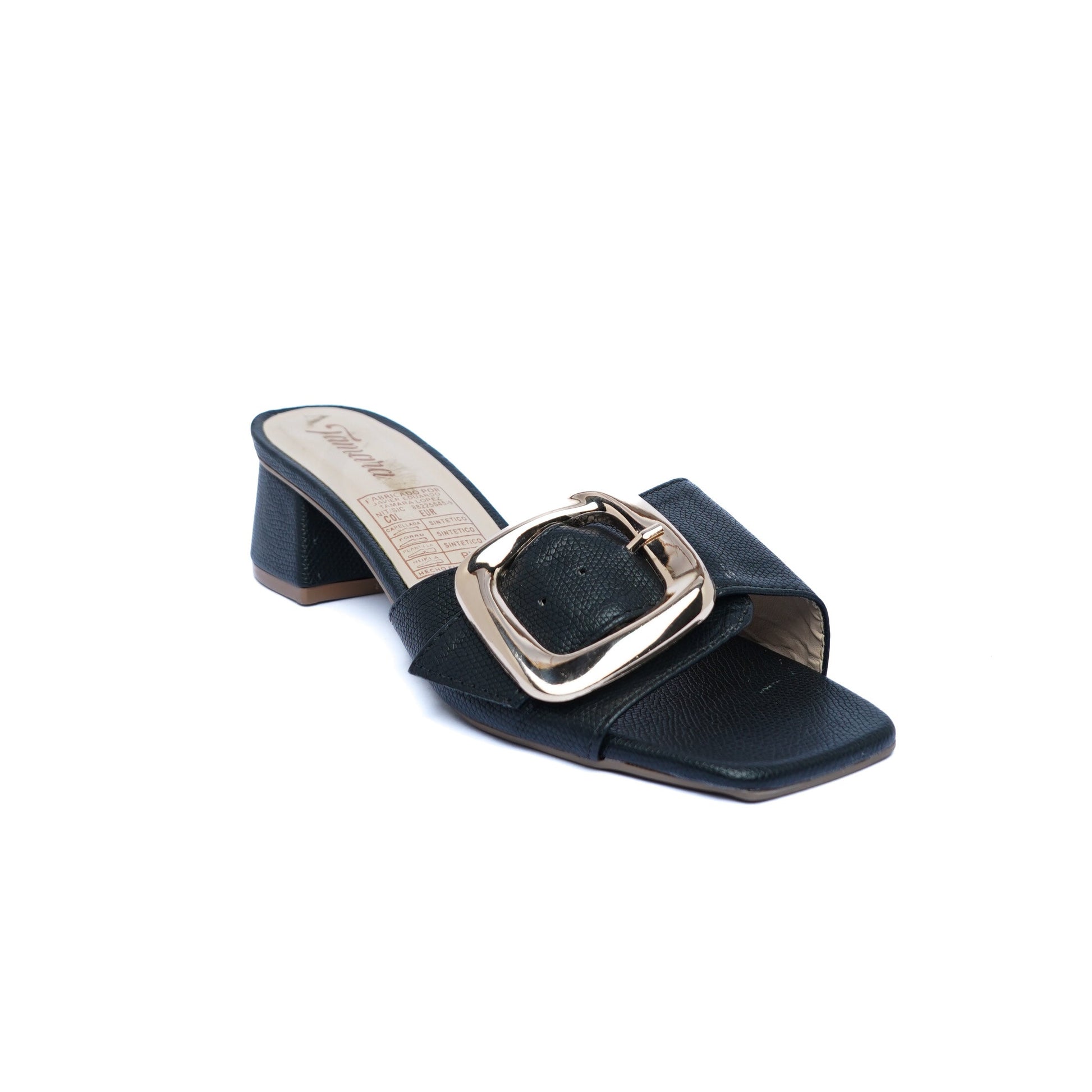 Sandalia Tacón Sueca Negro