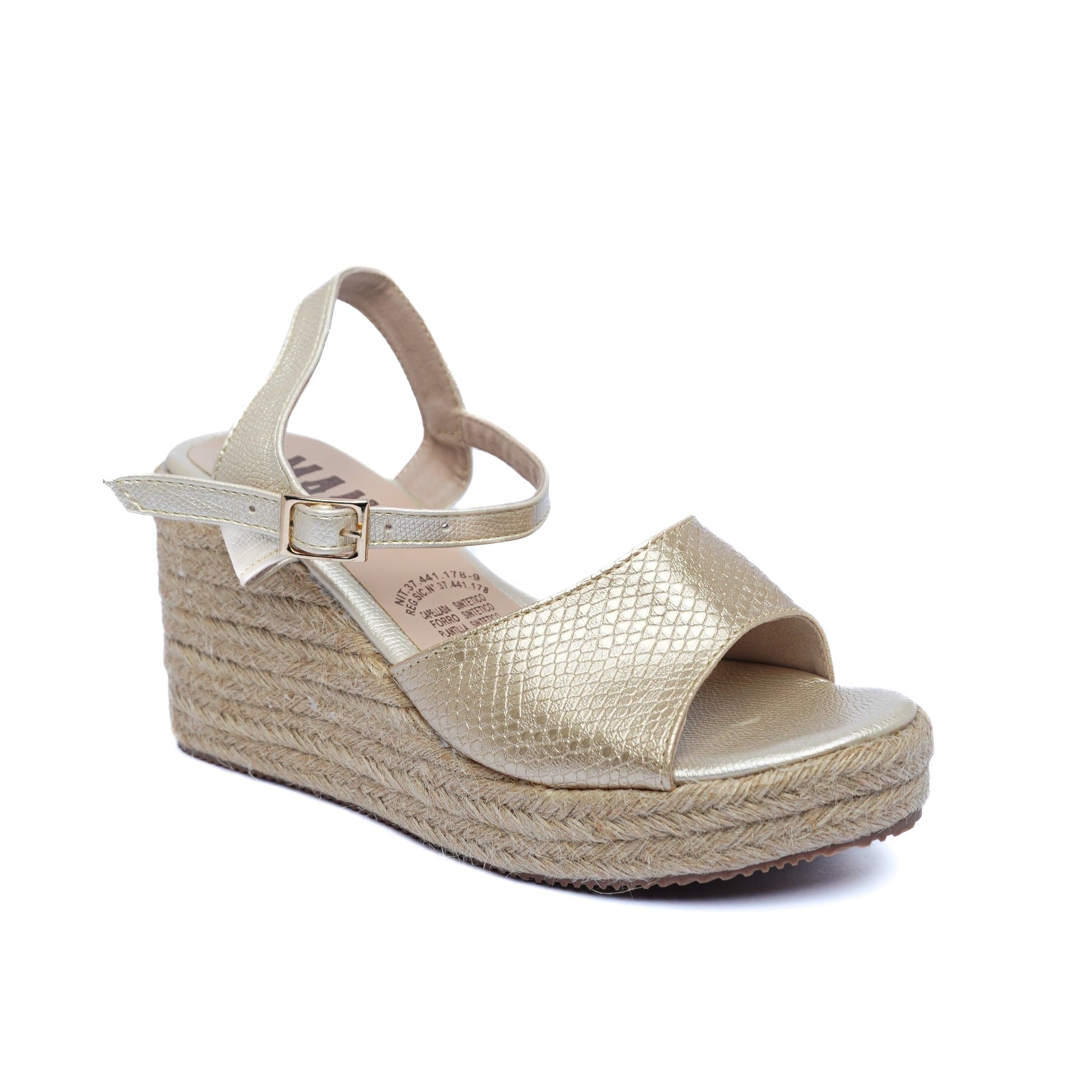 Sandalia Plataforma en Yute A803 Champaña