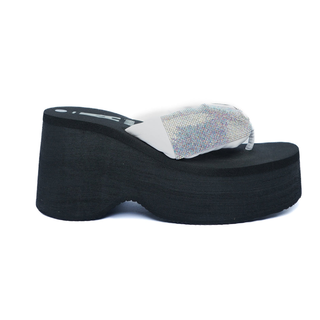 Sandalia Plataforma Espuma Plata