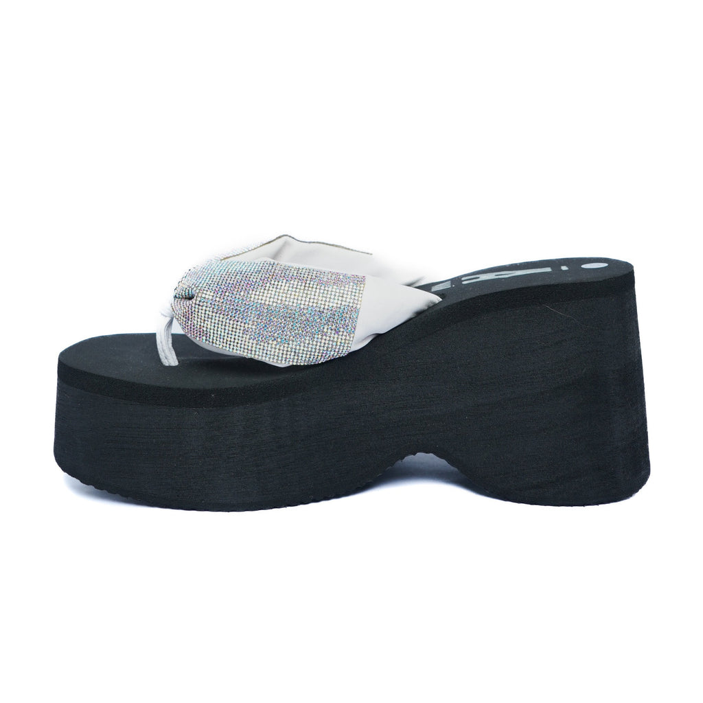 Sandalia Plataforma Espuma Plata