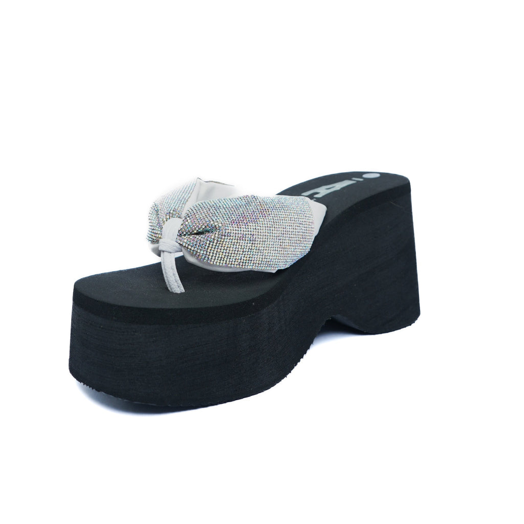 Sandalia Plataforma Espuma Plata