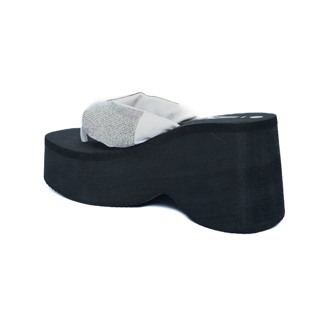 Sandalia Plataforma Espuma Plata
