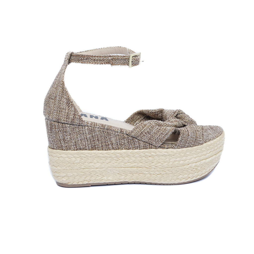 Sandalia Plataforma en Yute A606 Miel
