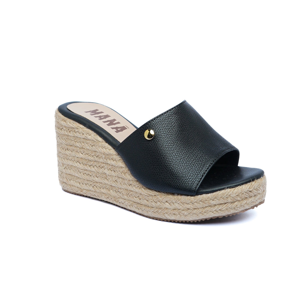 Sandalia Plataforma en Yute A810 Negro
