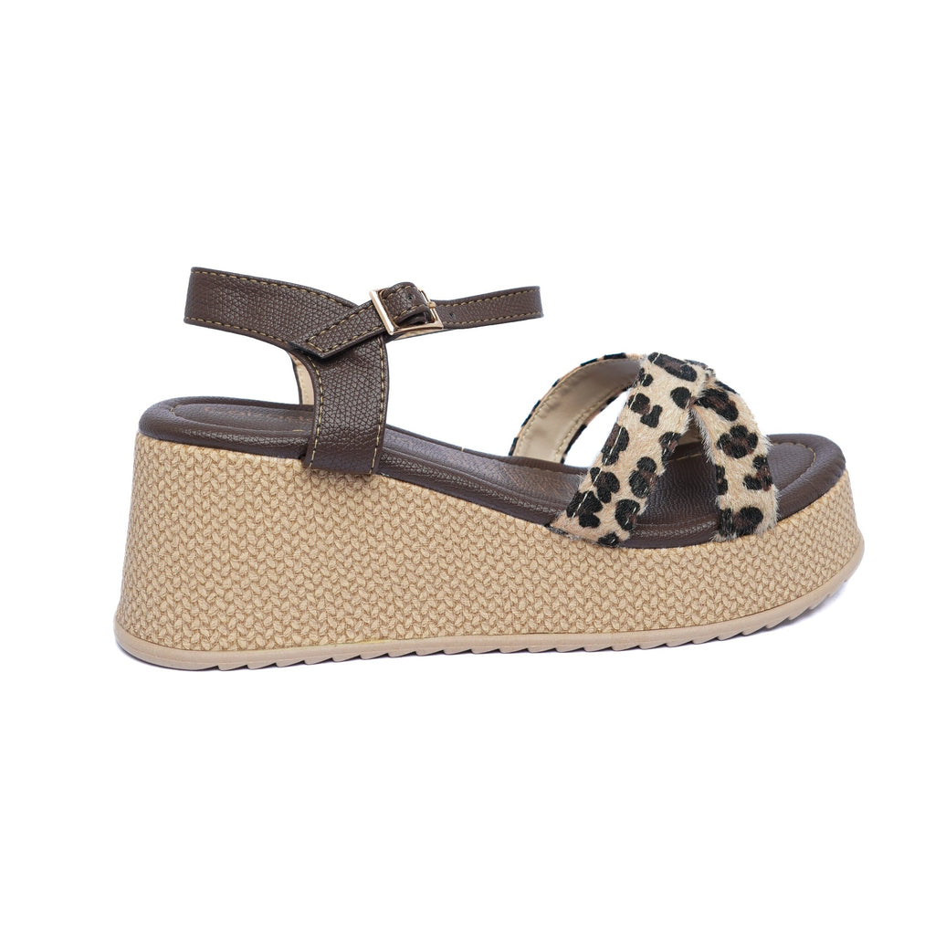 Sandalia Dama Capellada Cruzada Café