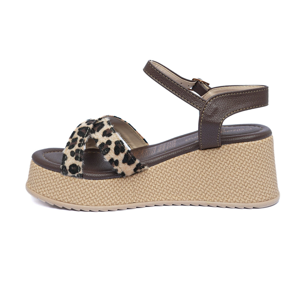 Sandalia Dama Capellada Cruzada Café