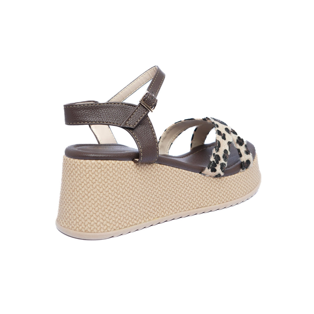 Sandalia Dama Capellada Cruzada Café