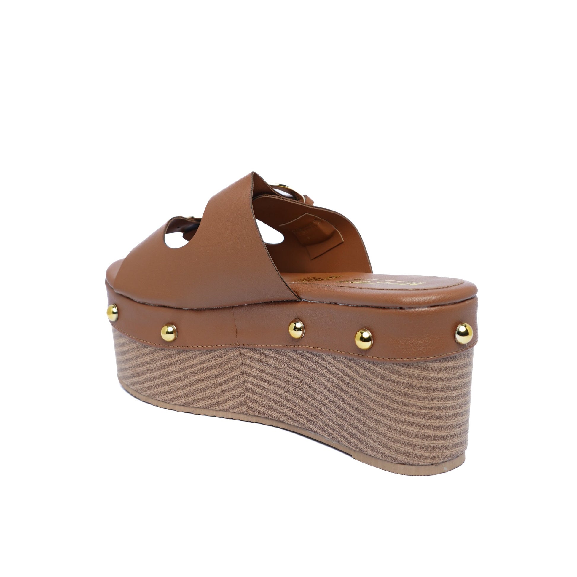 Sandalia Plataforma con taches Miel