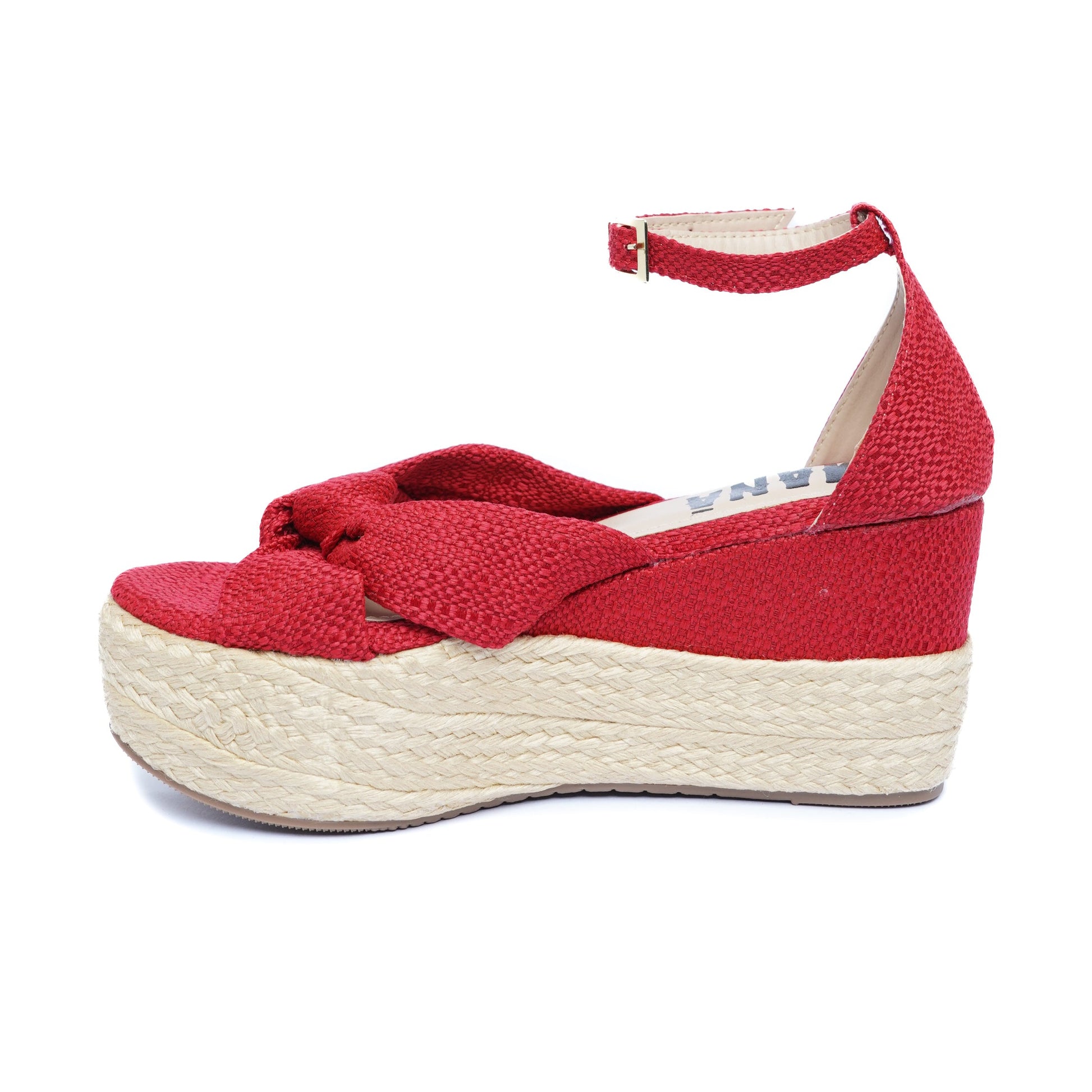 Sandalia Plataforma en Yute A606 Rojo