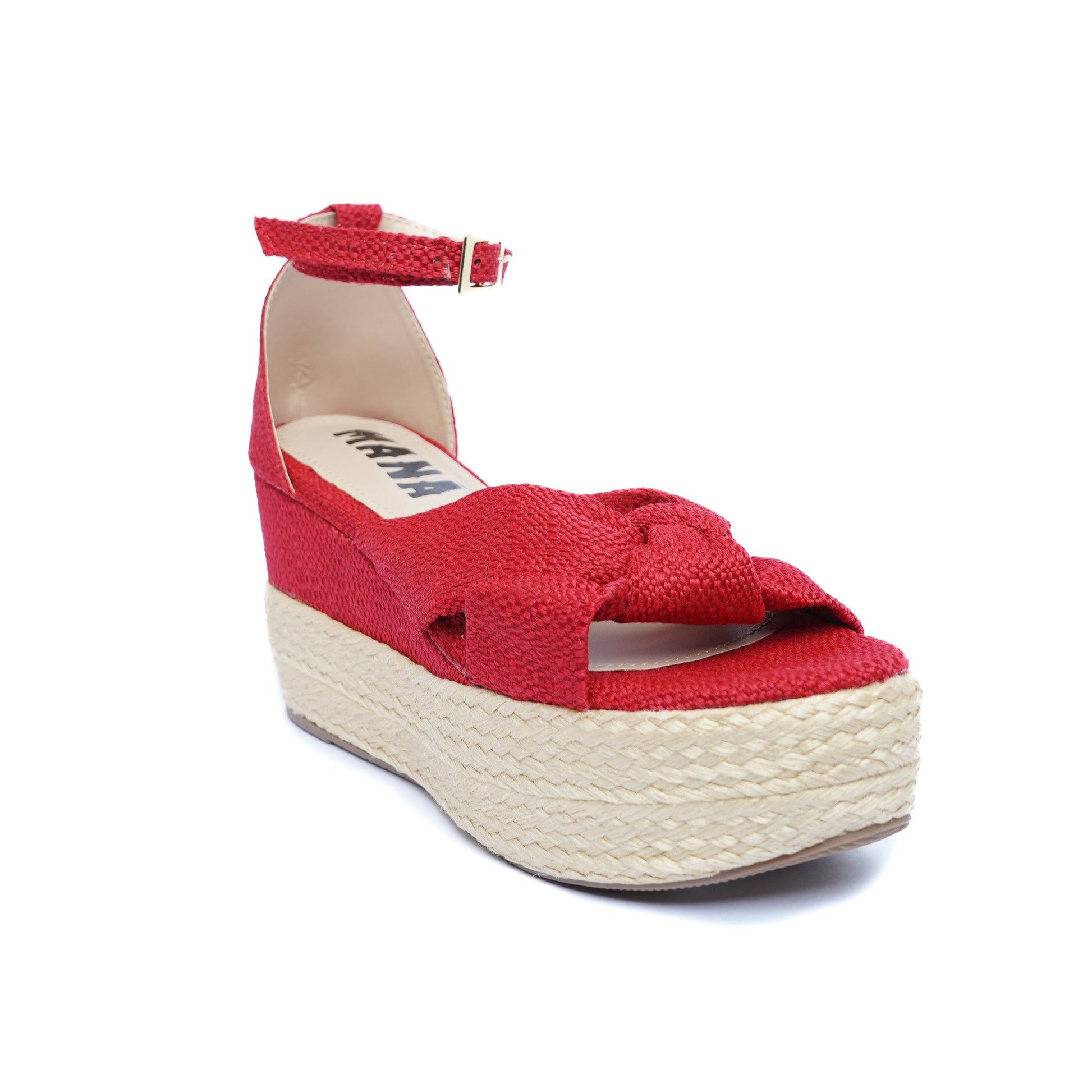 Sandalia Plataforma en Yute A606 Rojo