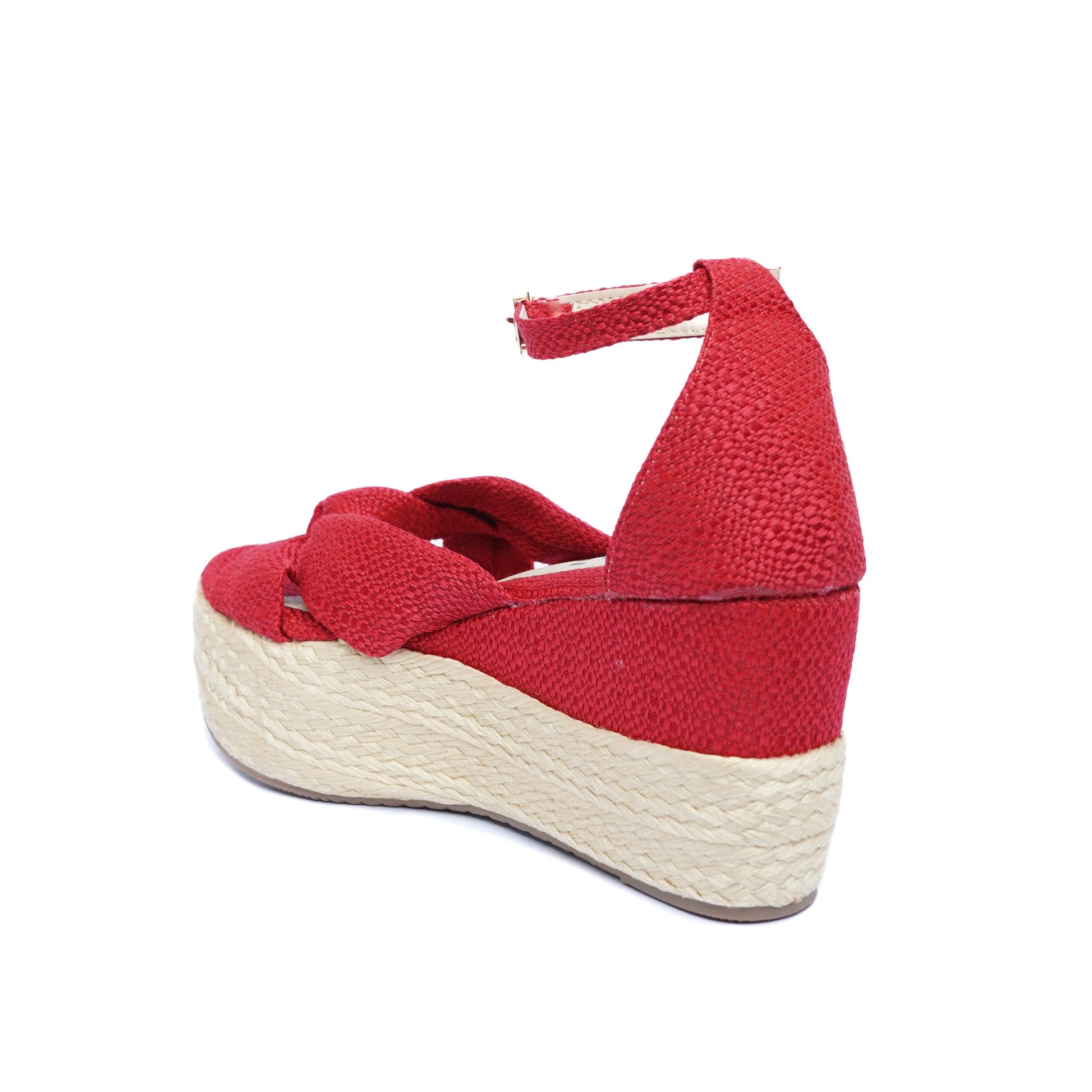 Sandalia Plataforma en Yute A606 Rojo