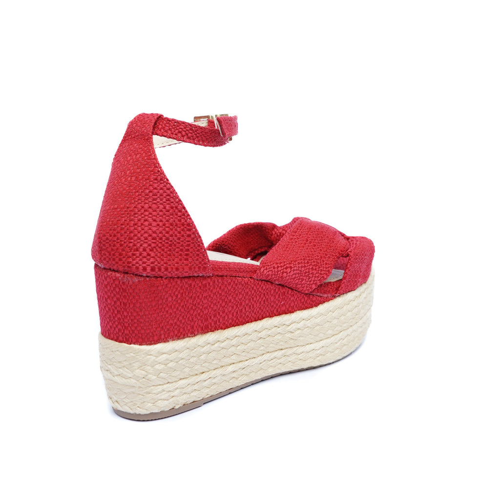 Sandalia Plataforma en Yute A606 Rojo