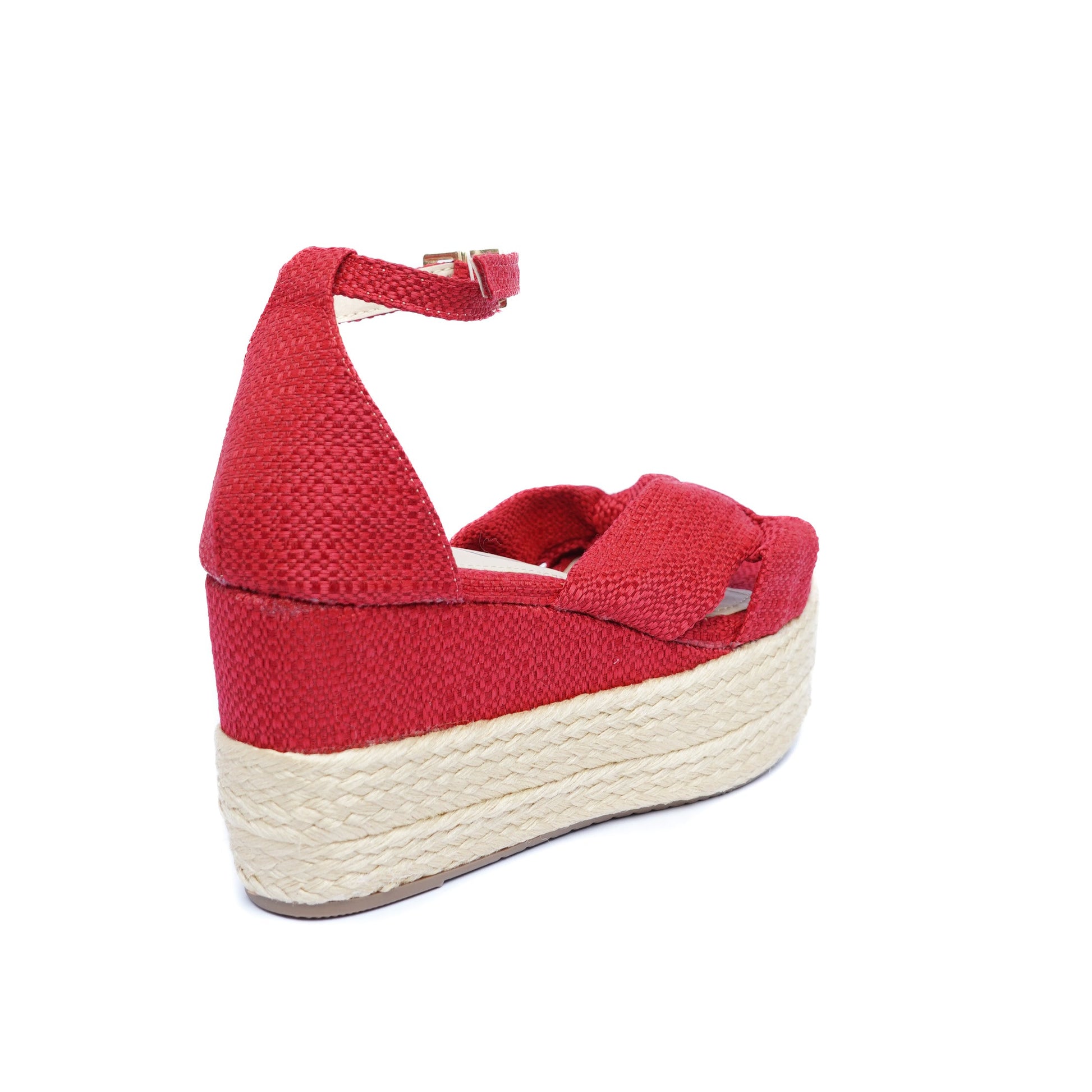 Sandalia Plataforma en Yute A606 Rojo