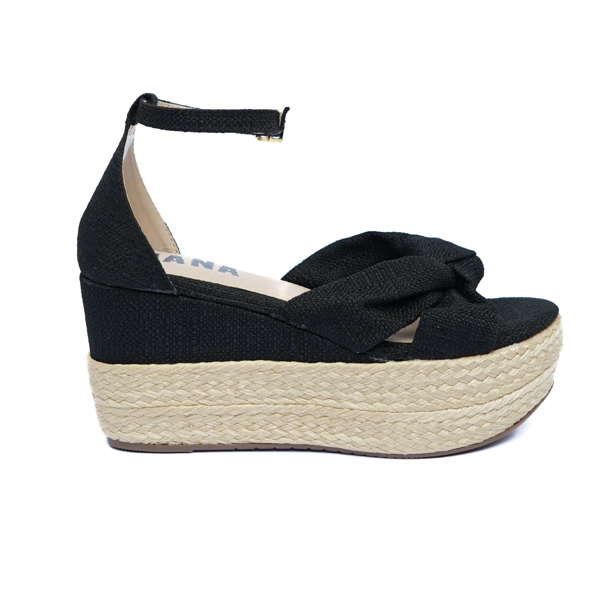 Sandalia Plataforma en Yute A606 Negro