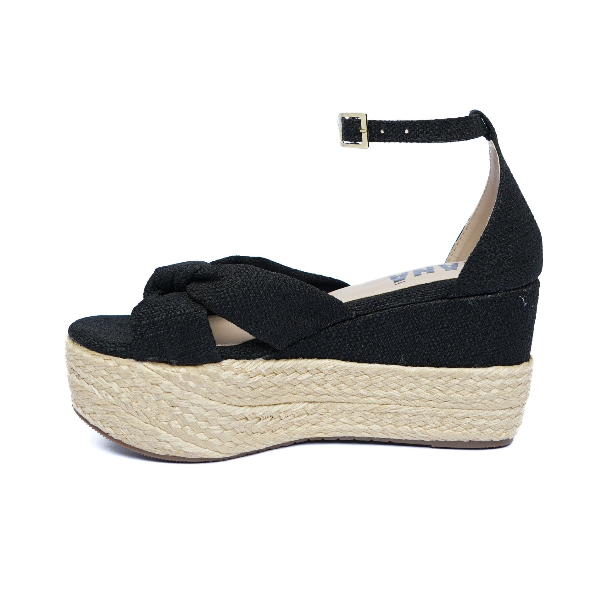 Sandalia Plataforma en Yute A606 Negro