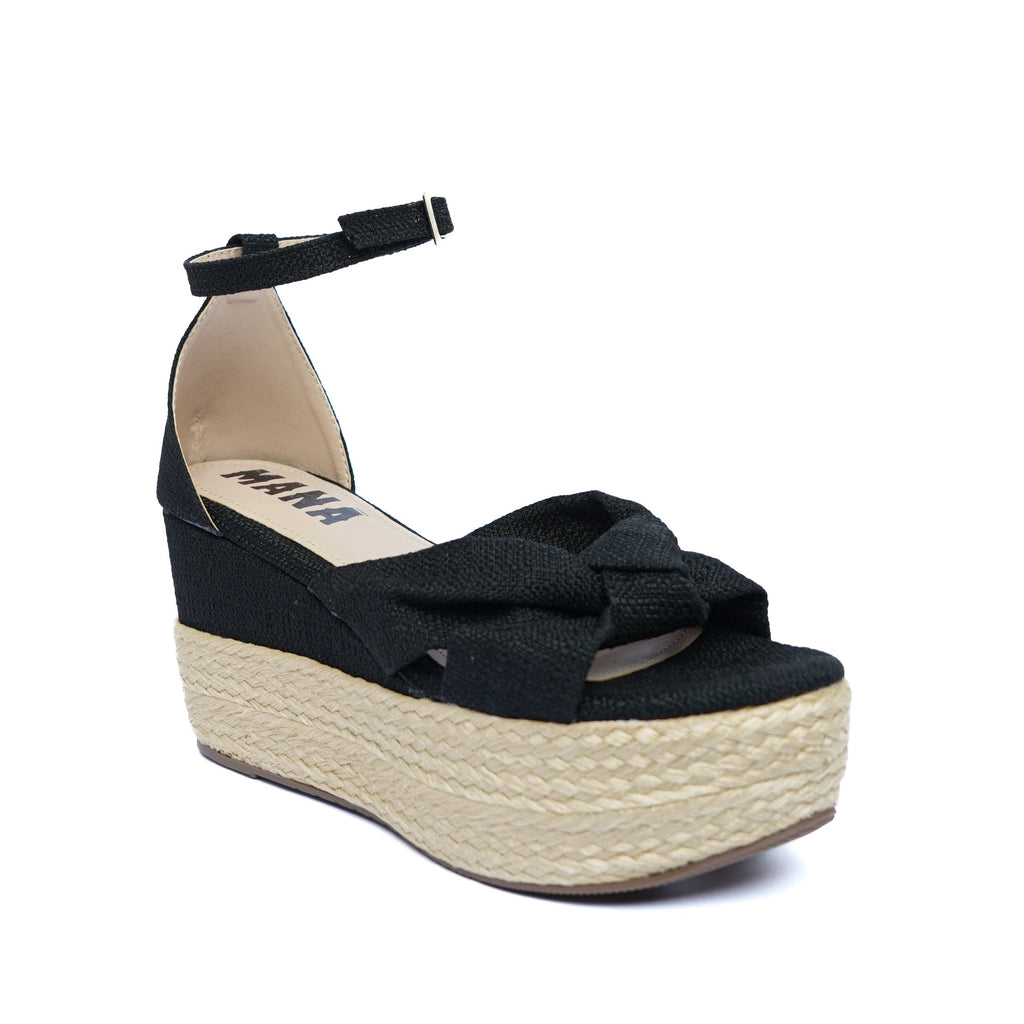 Sandalia Plataforma en Yute A606 Negro