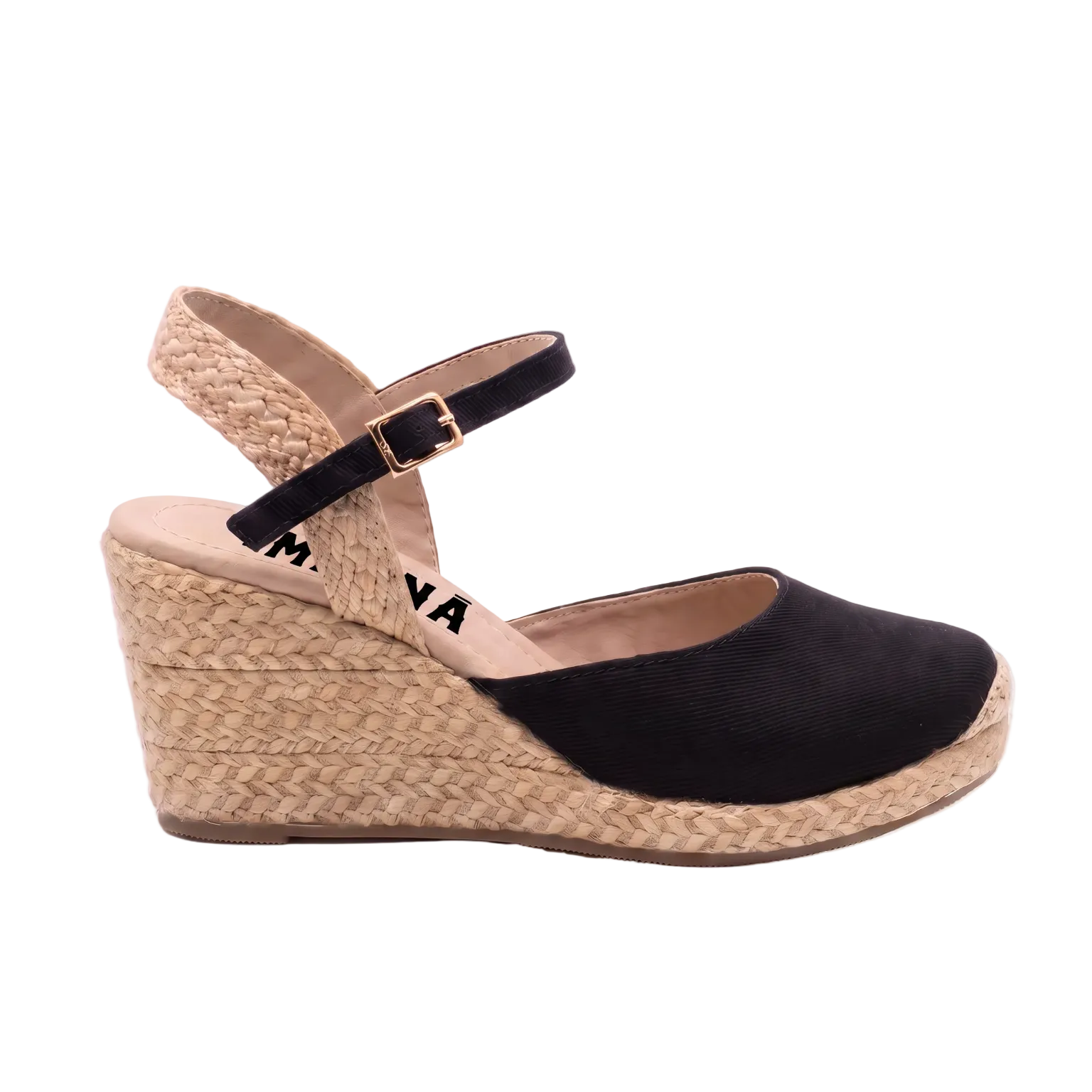 Sandalia Plataforma en Yute 28CT Negro